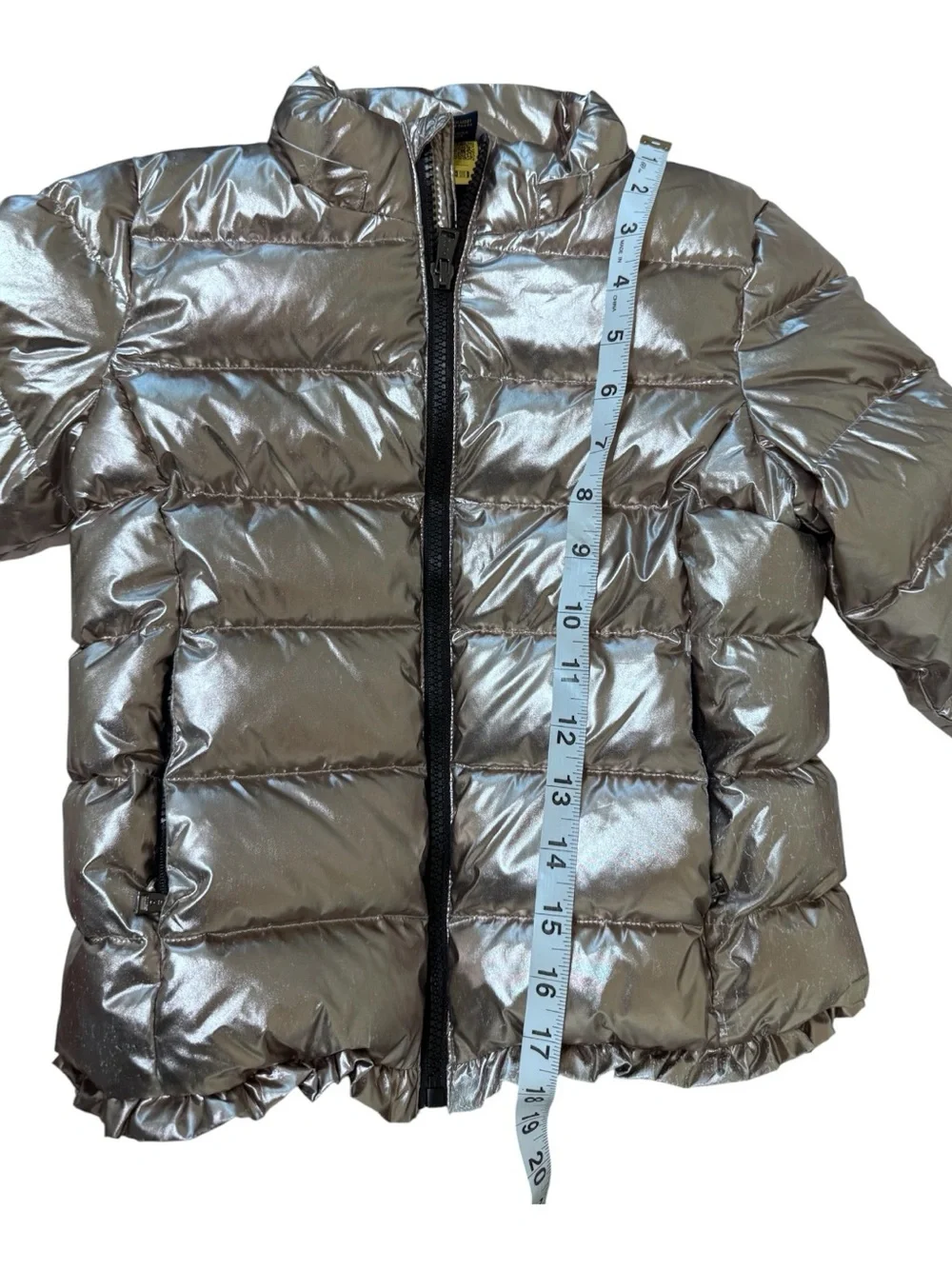 Ralph Lauren Silver Metallic Kids Puffer Jacket